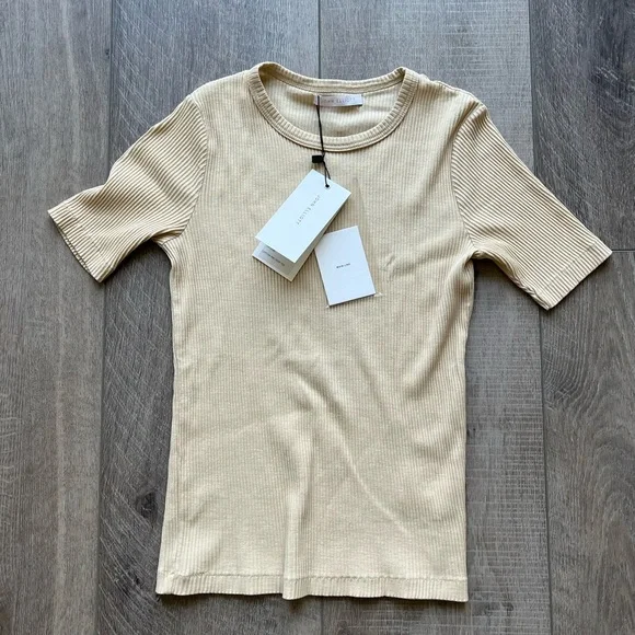 John Elliott Cotton Rib Crop Tee in Utah Size 0 XS - Picture 3 of 8